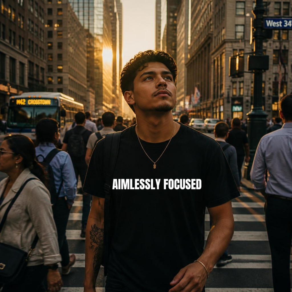 STEALTHY WEALTHY T-Shirt | Minimal Text Graphic Tee, Black Crewneck