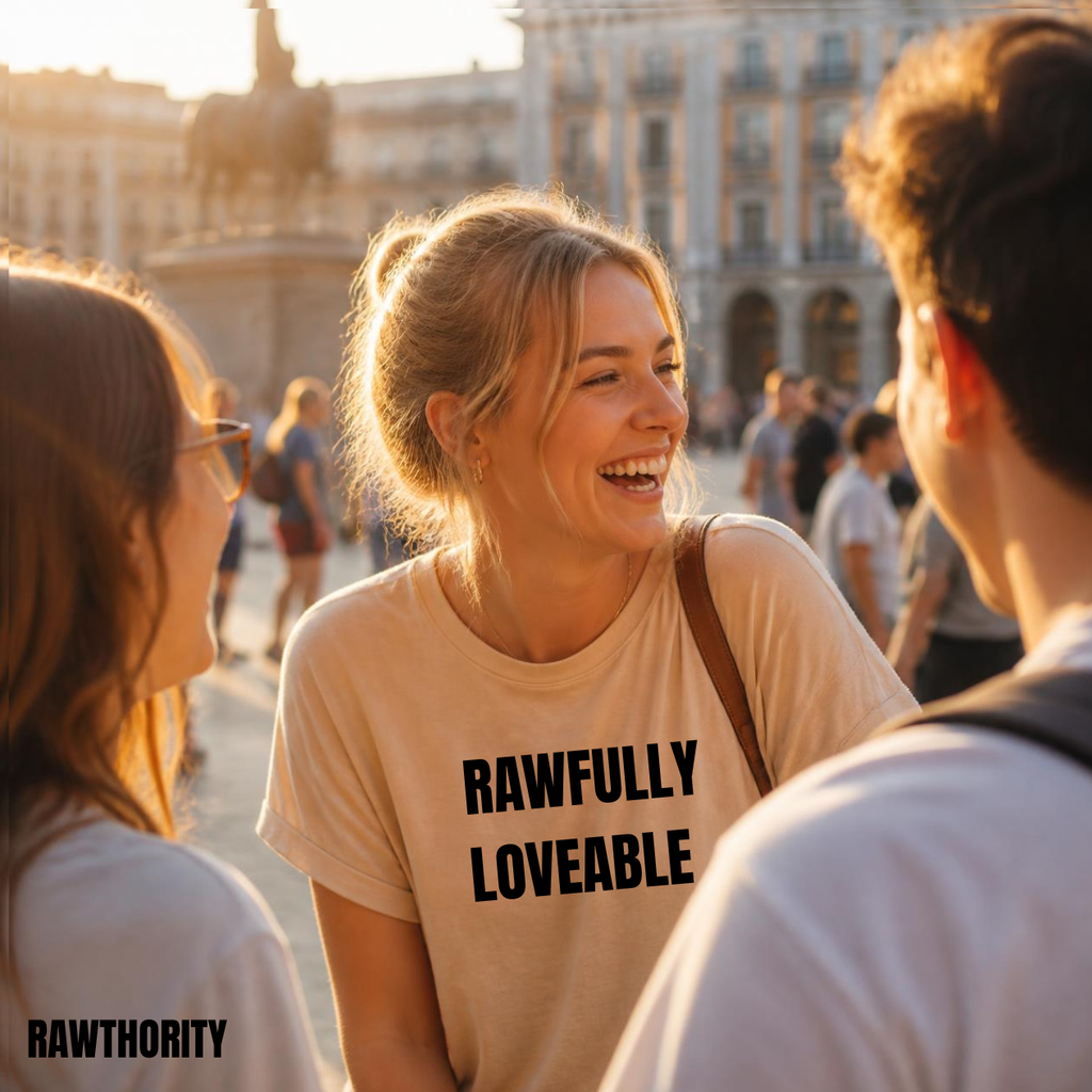 RAWFULLY LOVEABLE T-Shirt | Statement Text Tee, Minimal Typography